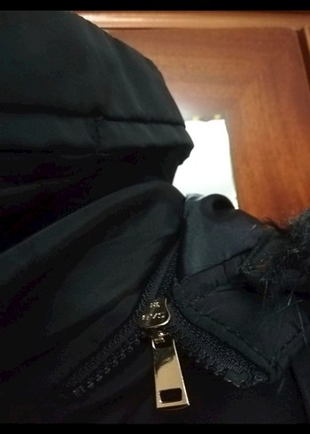 44 Beden siyah Renk Düğmeli Siyah Midi Kadın Kışlık Mont