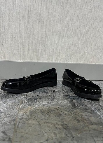 Rugan-Süet Karışımı Loafer Kadın Ayakkabı