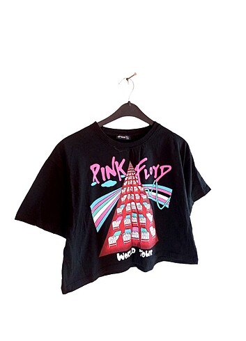 American Retro Ambar Marka Mükemmel Pink Floyd Crop Bluz 