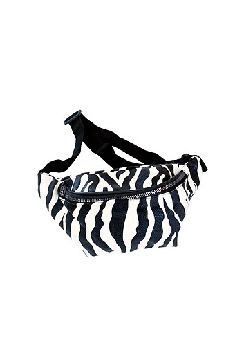 American Retro Tarz Zebra Desenli Bel Çantası