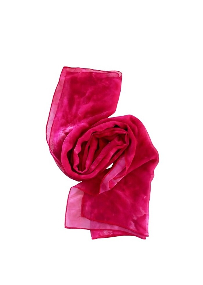 Tasarım Tül Pembe Batik Desenli Pareo - Görsel 4