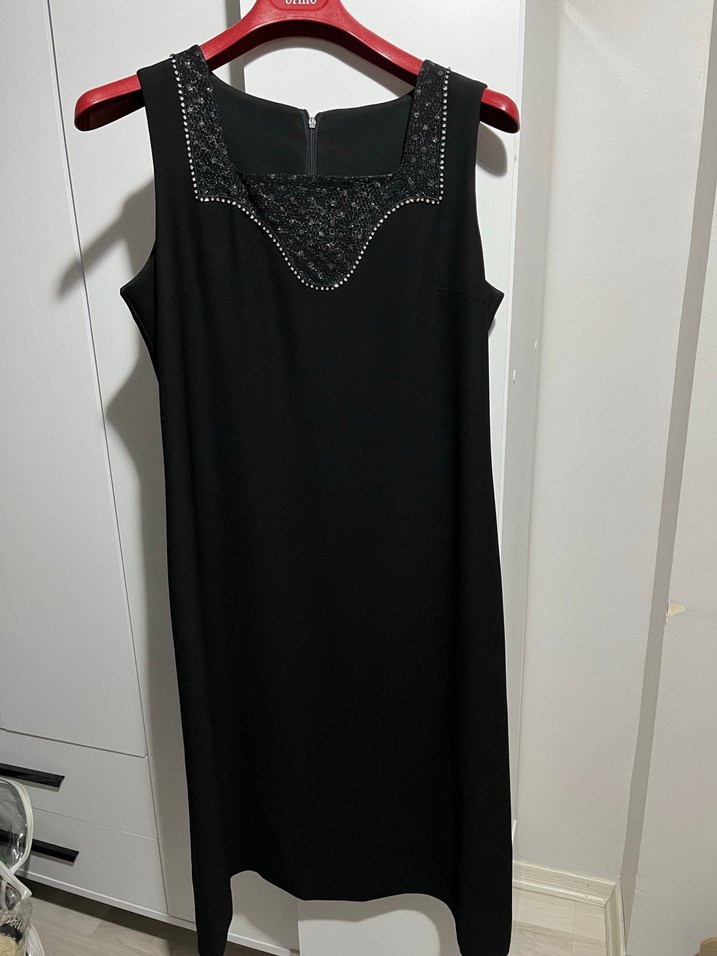 Beyaz Nakışlı Ceketli Uzun Kadın Ceket Elbise - Görsel 3