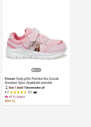 34 Beden Frozen Yedy Kız Çocuk Spor Ayakkabı