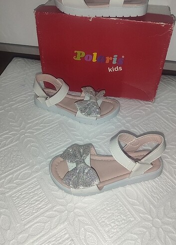 27 Beden beyaz Renk Polaris Kurdelalı Kız Çocuk Sandalet