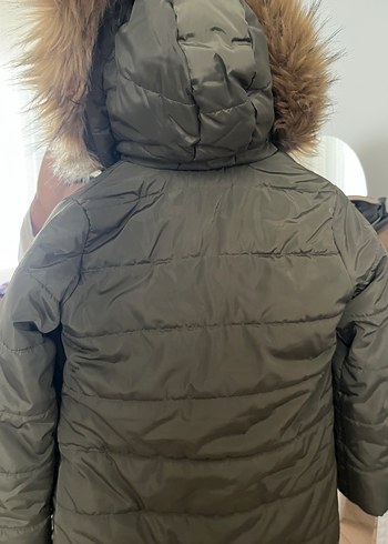 LC Waikiki Haki Kürklü Midi Kadın Mont
