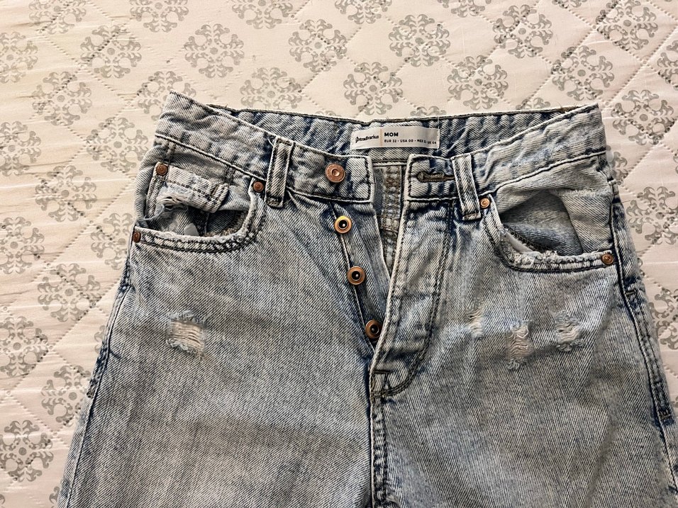 Stradivarius Gri Kadın Denim Bol Kesim Jean - Görsel 4
