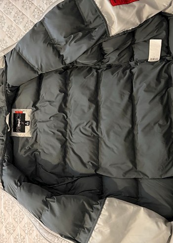 Mavi Gri Kapüşonlu Erkek Şişme Mont - Görsel 5