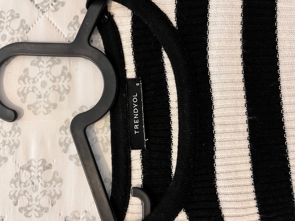 Trendyol Çizgili Triko Kadın Midi Kazak - Görsel 3