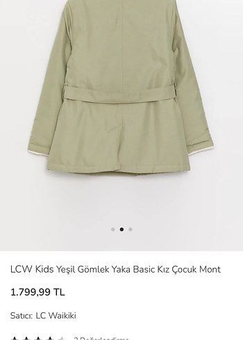 LCW Kids Kemerli Kız Çocuk Mont - Görsel 2
