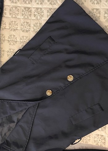 Civil 
Düğmeli Lacivert Midi çocuk Trençkot - Görsel 3