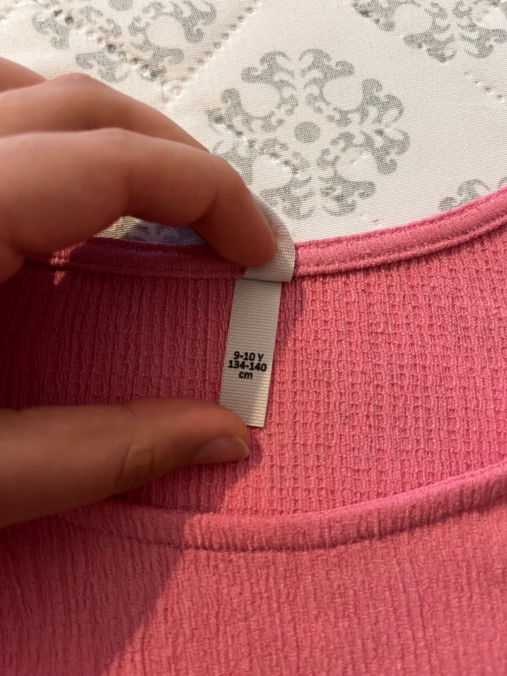 Defacto 
Kız Çocuk Pembe Keten Fırfırlı Tişört - Görsel 3