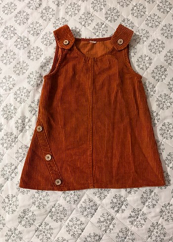 LCW Kız Çocuk Kahverengi Düğmeli Bohem Elbise - Görsel 3