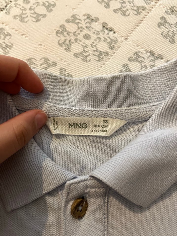 Mango 
Gri Pamuklu Erkek Polo Tişört - Görsel 3