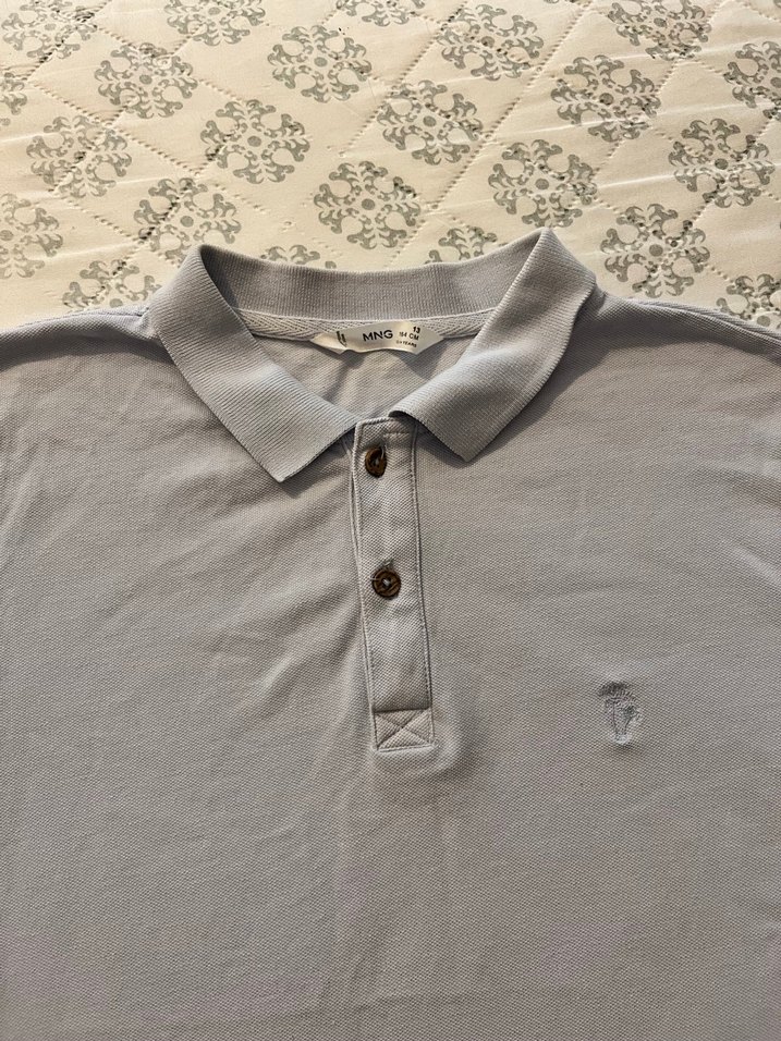 Mango 
Gri Pamuklu Erkek Polo Tişört - Görsel 2