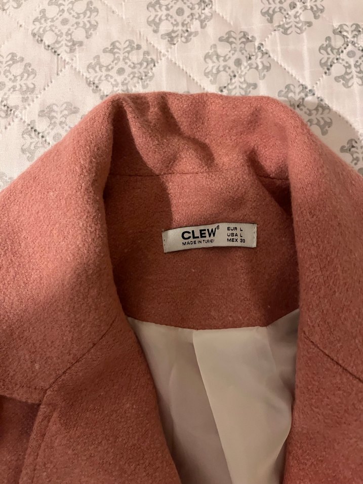 Uzun, kemerli keten kadın kaban - Görsel 4