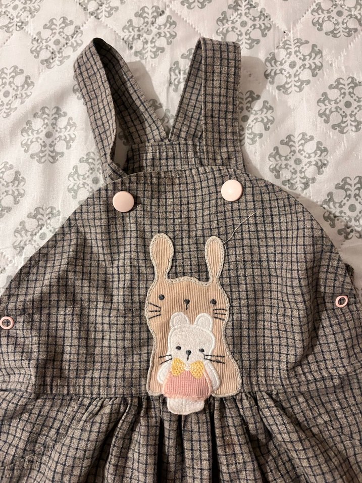 Haklı baby Kız Çocuk Nakışlı Kahverengi Elbise - Görsel 2