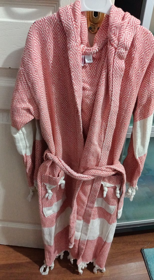 Pembe Bohem Bağlamalı çocuk bornoz - Görsel 2