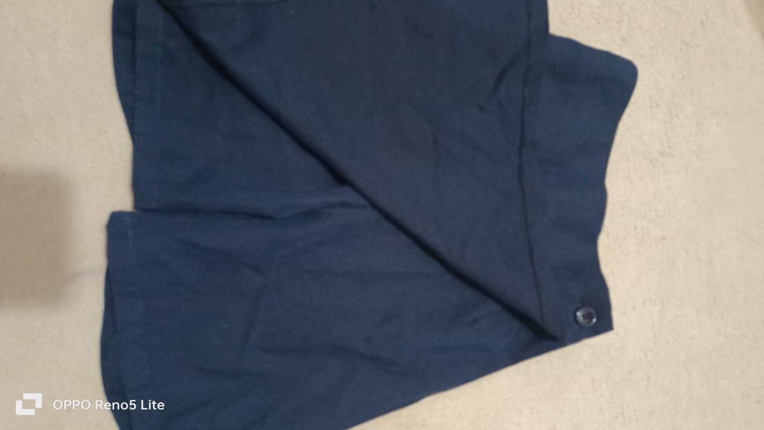 Düğmeli Mavi Midi Şort Etek - Görsel 2