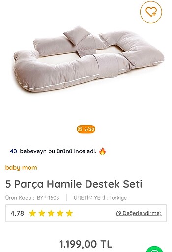 Hamile destek yastık seti