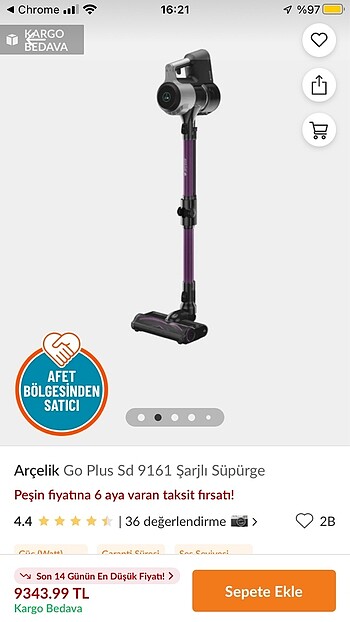 ARÇELİK SD 9161 YARI FİYATINA DYSON TARZI ŞARJLI DİKEYSÜPÜRGE