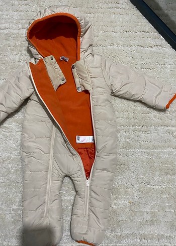 1,5 Yaş Beden Unisex Bebek Bej Renk Astronot Tulumu