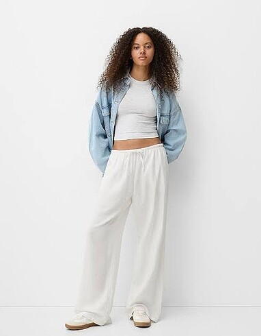 Bershka keten pantolon etiketli