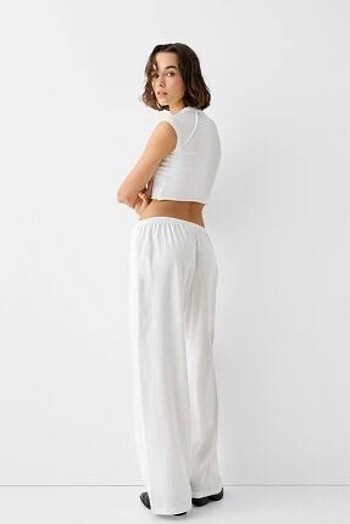 Bershka Bershka keten pantolon etiketli