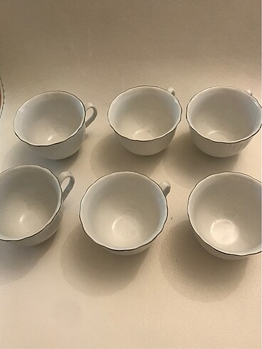 Kütahya Porselen Kütahya Porselen Gümüş Yaldızlı 6 Kişilik Çay Seti 12 Parçaq