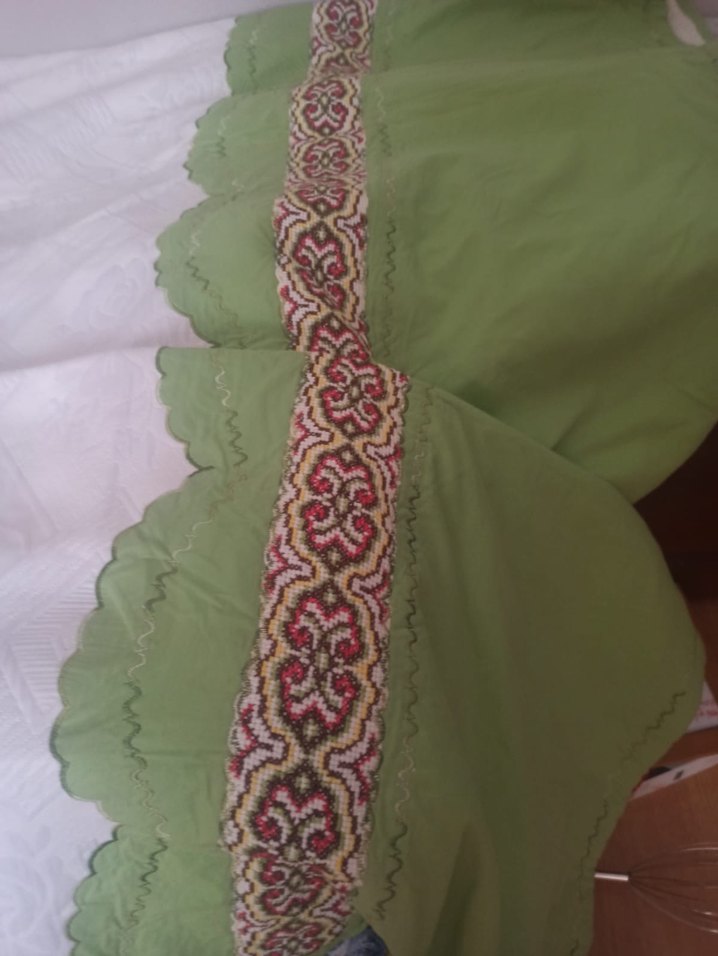 Yeşil Nakışlı El Emeği Yatak Örtüsü Takımı - Görsel 5