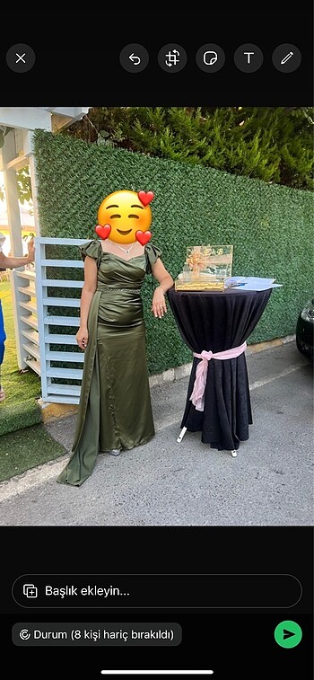 Haki yeşil saten elbise