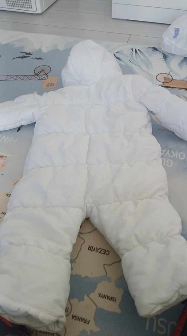 Beyaz Polarlı Nakışlı astronot tulum - Görsel 4