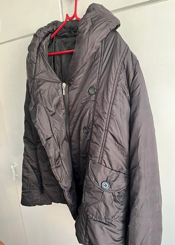 Düğmeli Gri Kadın Kışlık Ceket - Görsel 2