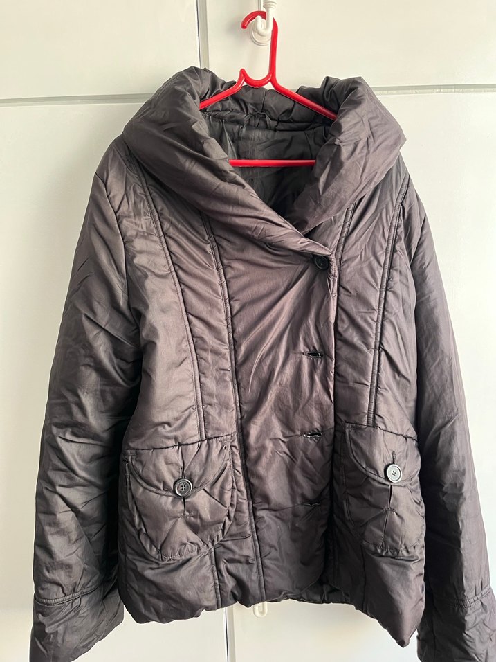 Düğmeli Gri Kadın Kışlık Ceket - Görsel 3