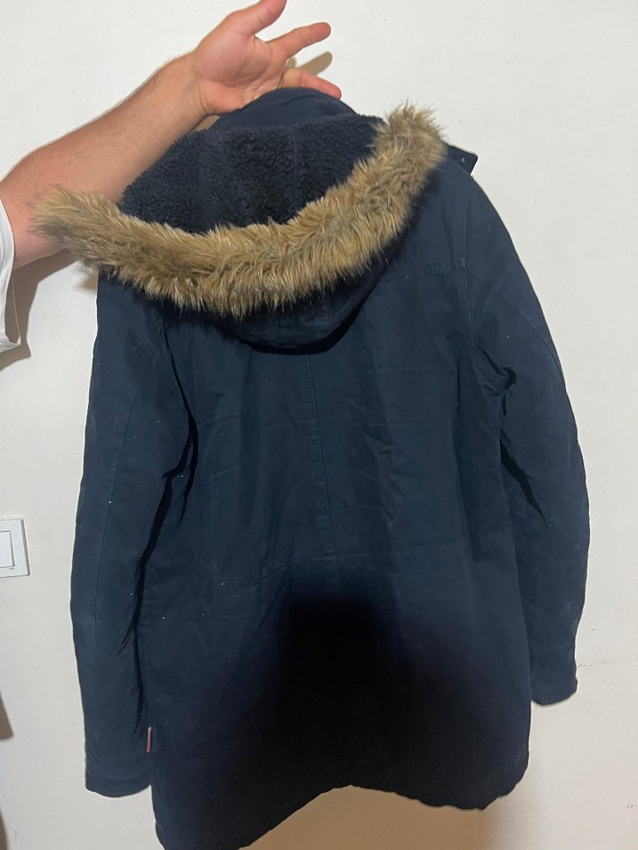 Kürklü Siyah erkek  Mont - Görsel 4