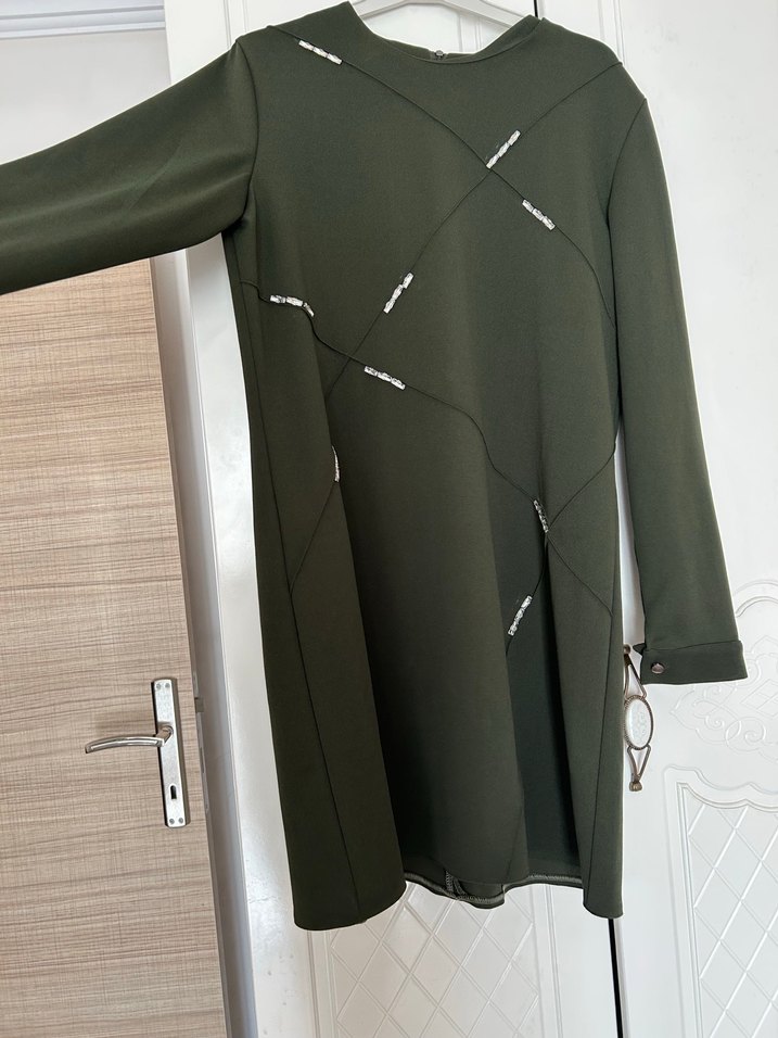 Kadın Haki Uzun Kollu Uzun Tunik - Görsel 2