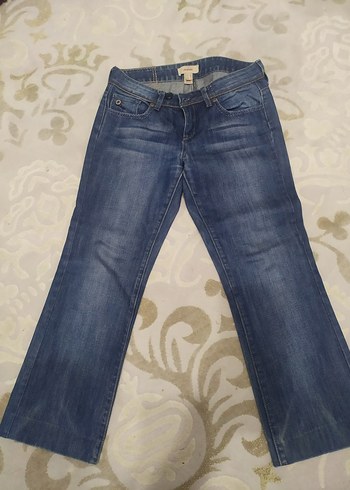 Kadın Mavi Denim Kemerli Normal Kesim Jean
