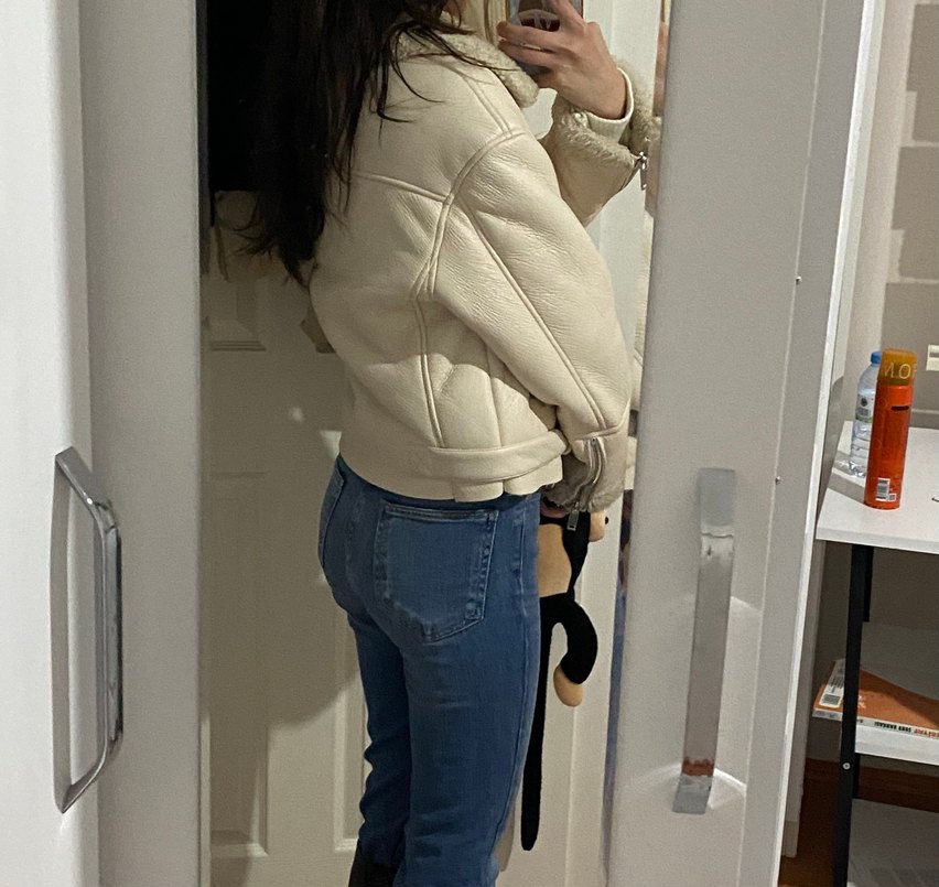 Krem Süet Kürk Detaylı Kadın Ceket - Görsel 2