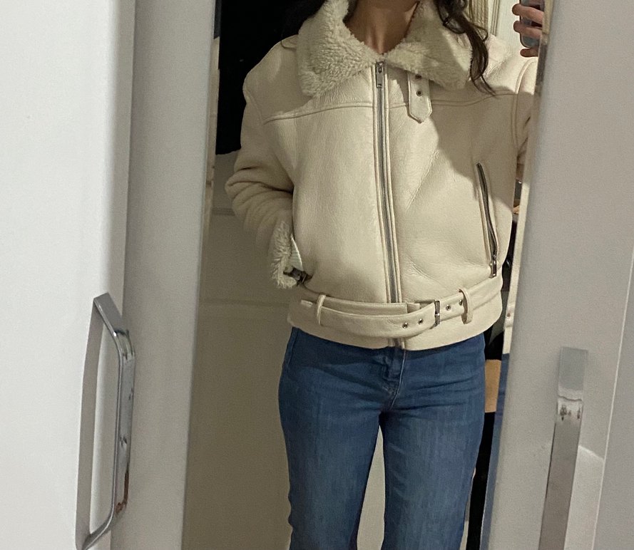 Krem Süet Kürk Detaylı Kadın Ceket - Görsel 4