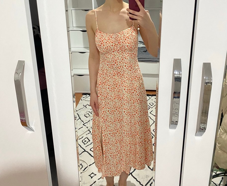 Bej Bağcıklı Midi Bohem Elbise - Görsel 2