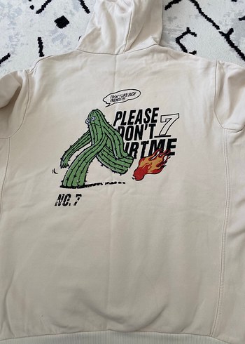 s Beden ten rengi Renk Bej Baskılı Sweatshirt