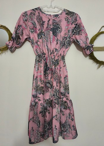 Pembe Uzun Elbise