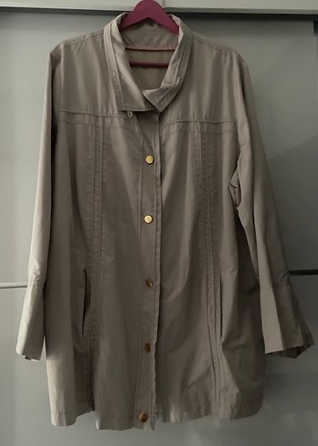 Taş rengi büyük beden yağmurluk - Görsel 2