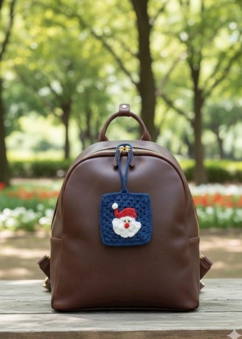 Örgü Noel Baba Çanta Charmı & Cüzdan - Görsel 3