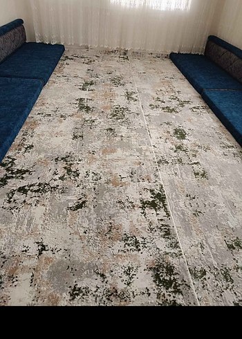 Gri yeşil Çağdaş Desensiz Halı - Görsel 5