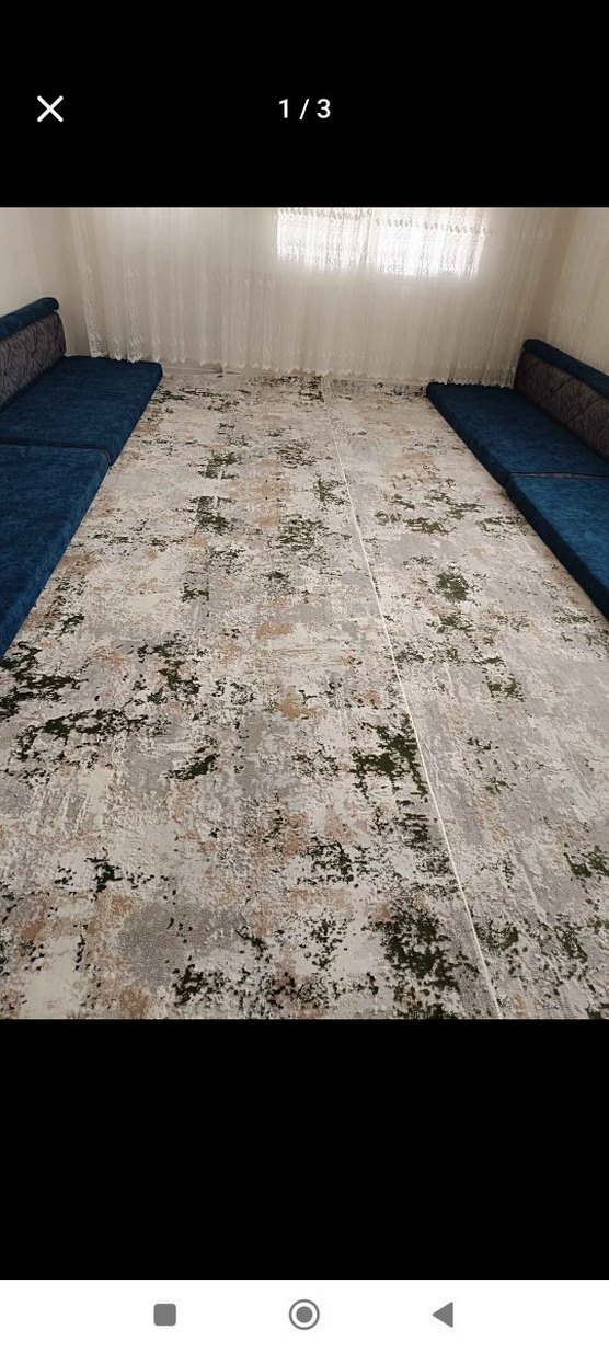 Gri yeşil Çağdaş Desensiz Halı - Görsel 5