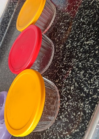 Renkli Kapaklı Cam Saklama Kapları - Görsel 3