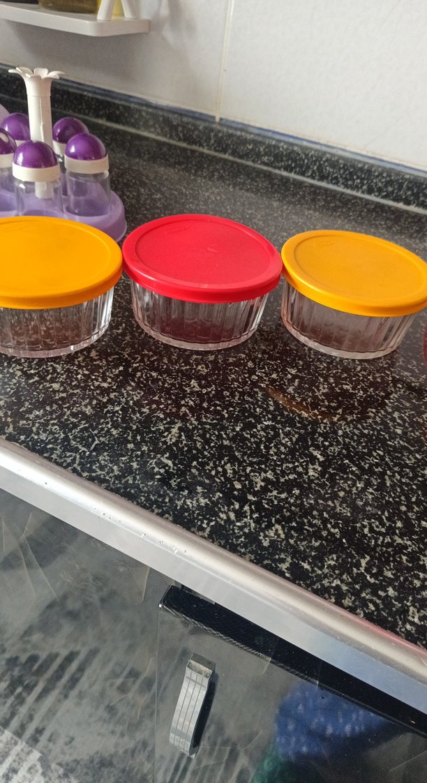 Renkli Kapaklı Cam Saklama Kapları - Görsel 2