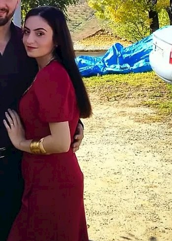 Bordo V Yaka Drapeli Midi Elbise - Ana görsel