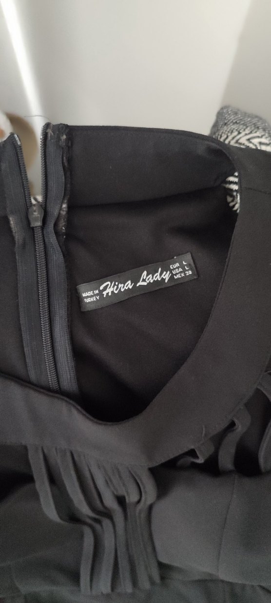 Siyah Uzun V Yaka Strappy Gotik Elbise - Görsel 3