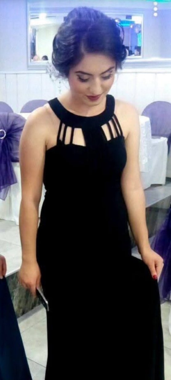 Siyah Uzun V Yaka Strappy Gotik Elbise - Görsel 2